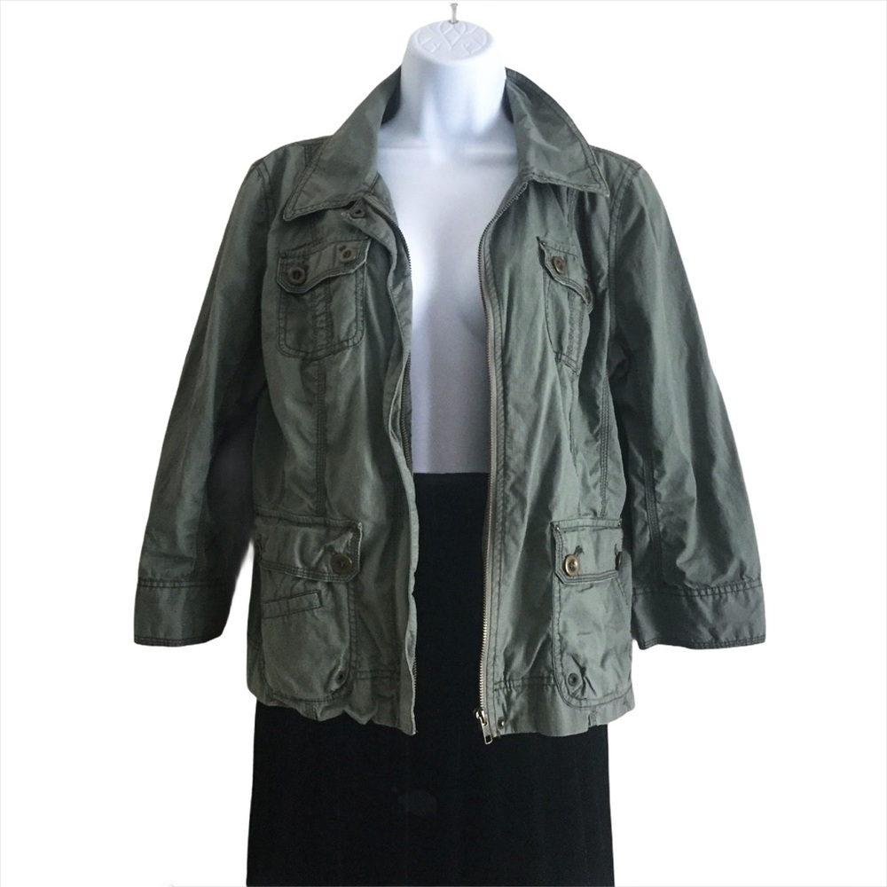 CASLON Cropped Military Style Jacket Army …